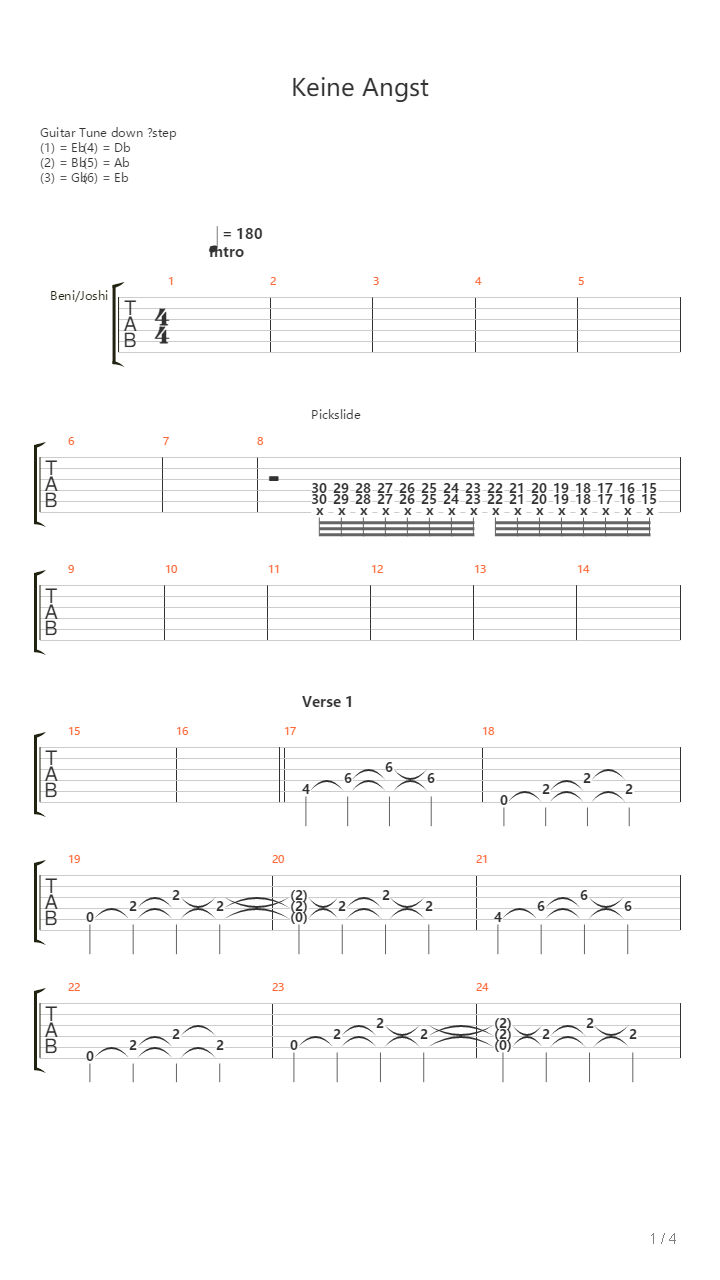 Keine Angst吉他谱