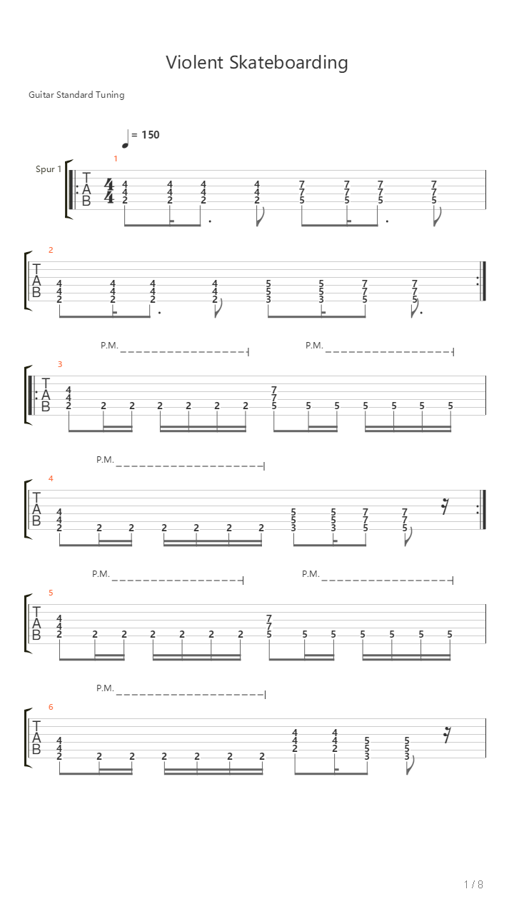 Violent Skateboarding吉他谱