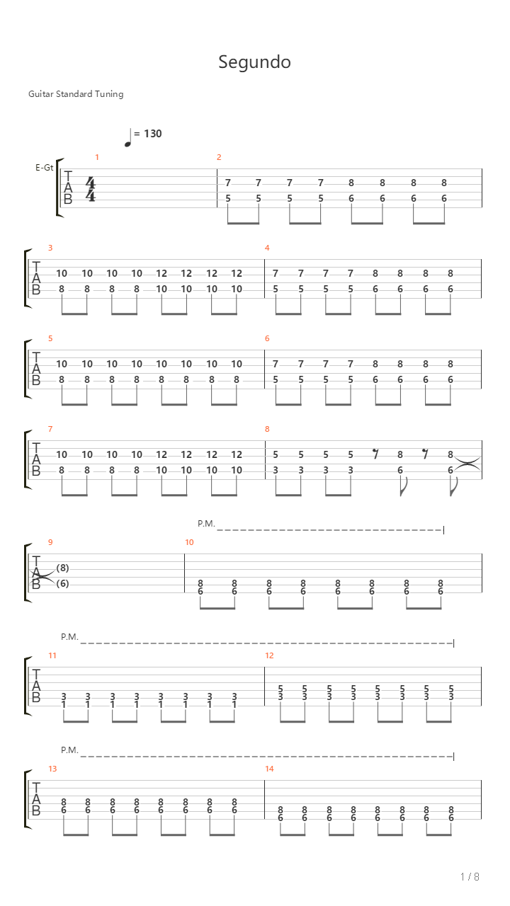 Segundo吉他谱