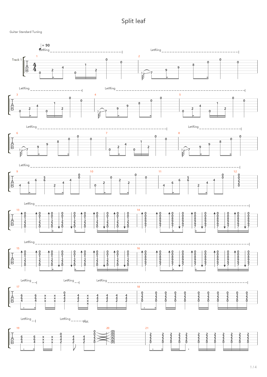 Split Leaf吉他谱