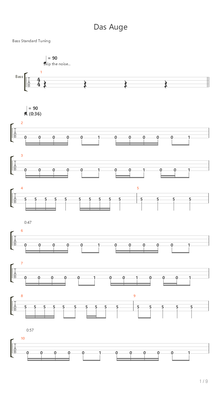 Das Auge吉他谱