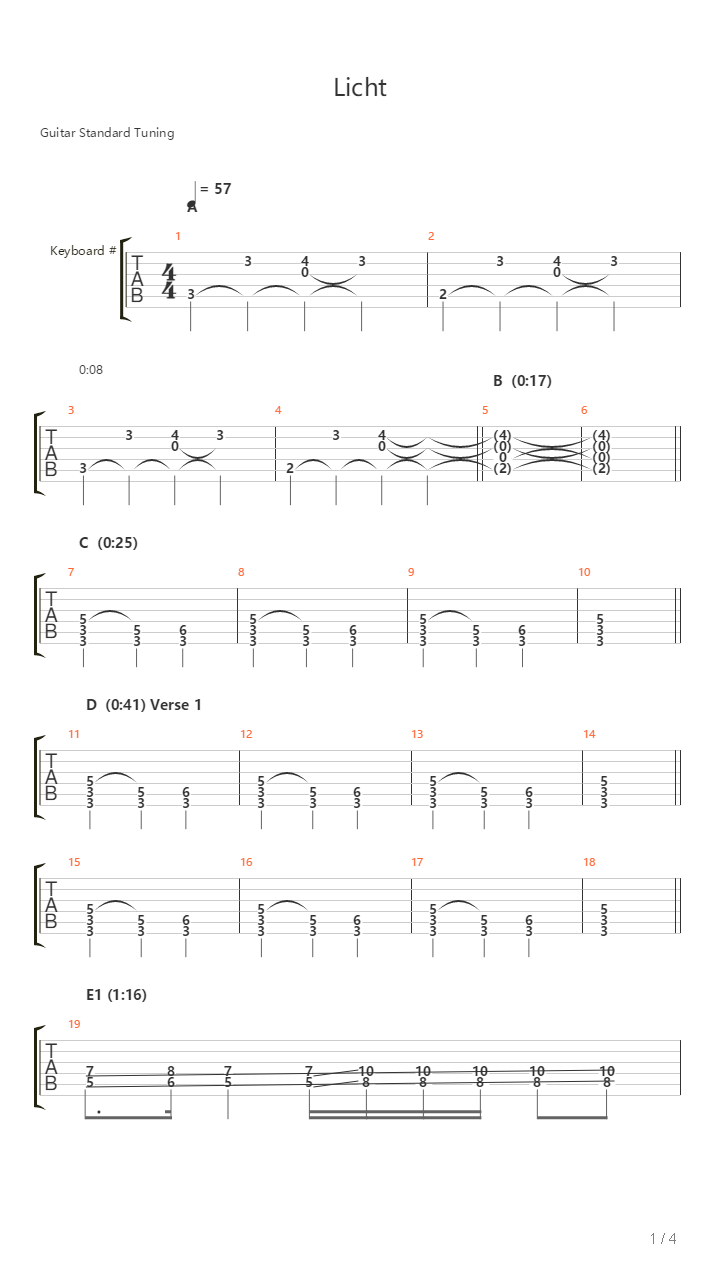 Licht吉他谱