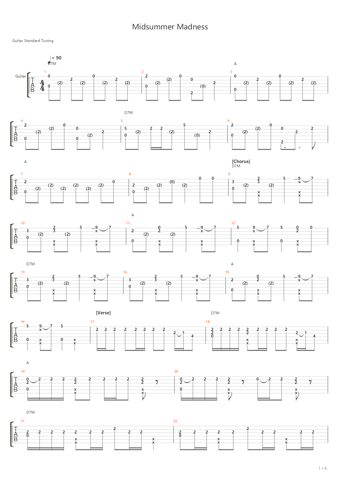 Midsummer Madness吉他谱