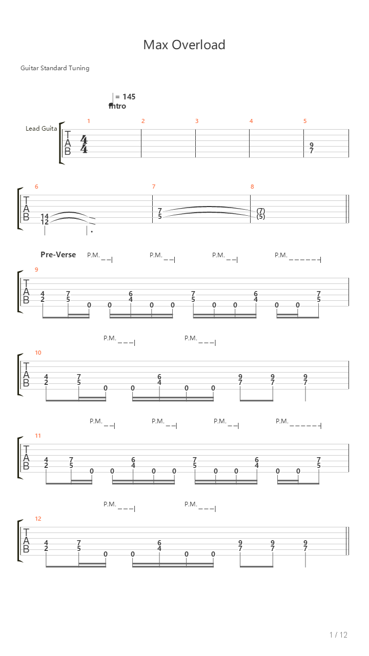 Max Overload吉他谱