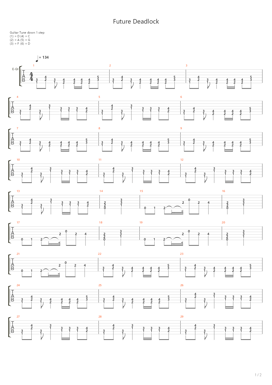 Future Deadlock吉他谱