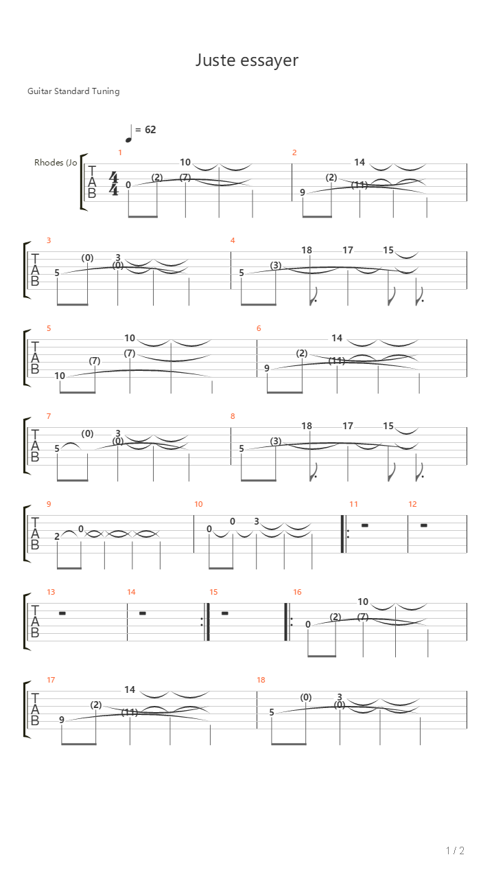 Juste Essayer吉他谱