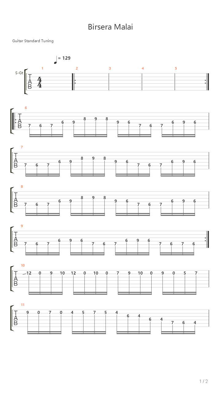 Birsera Malai吉他谱