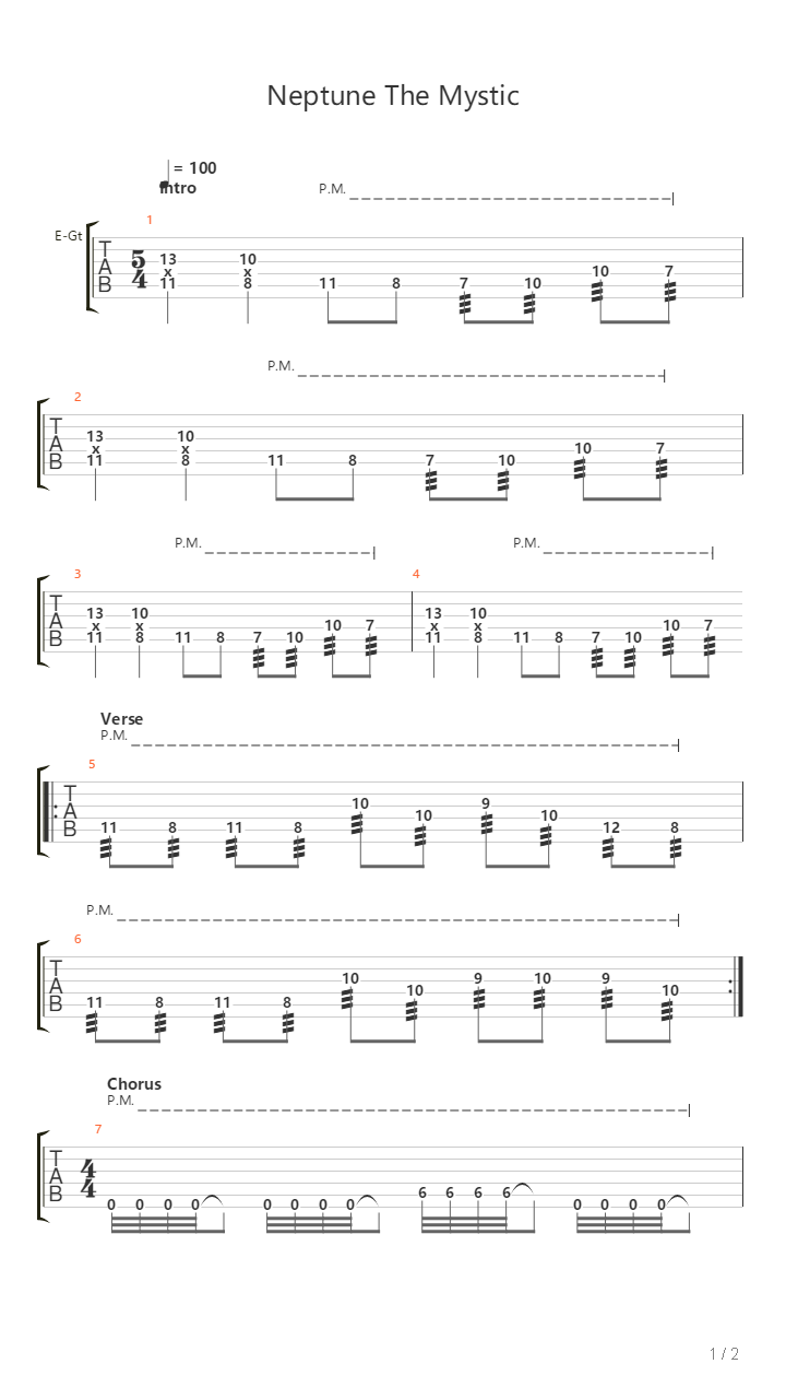 Neptune The Mystic吉他谱