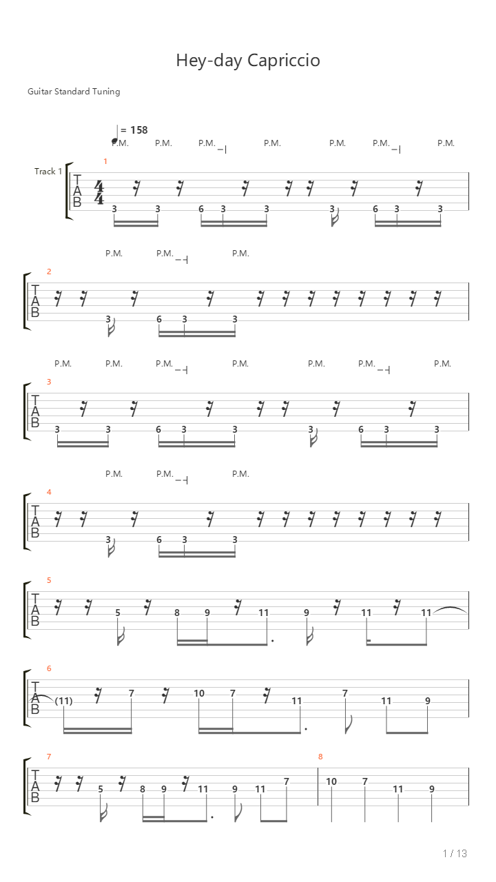 Hey Day Capriccio吉他谱
