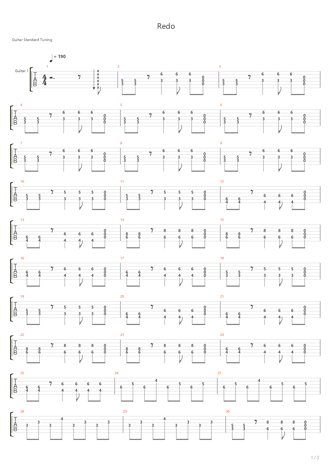 Redo吉他谱