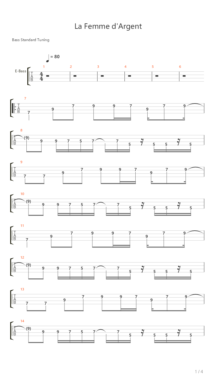 La Femme Dargent吉他谱
