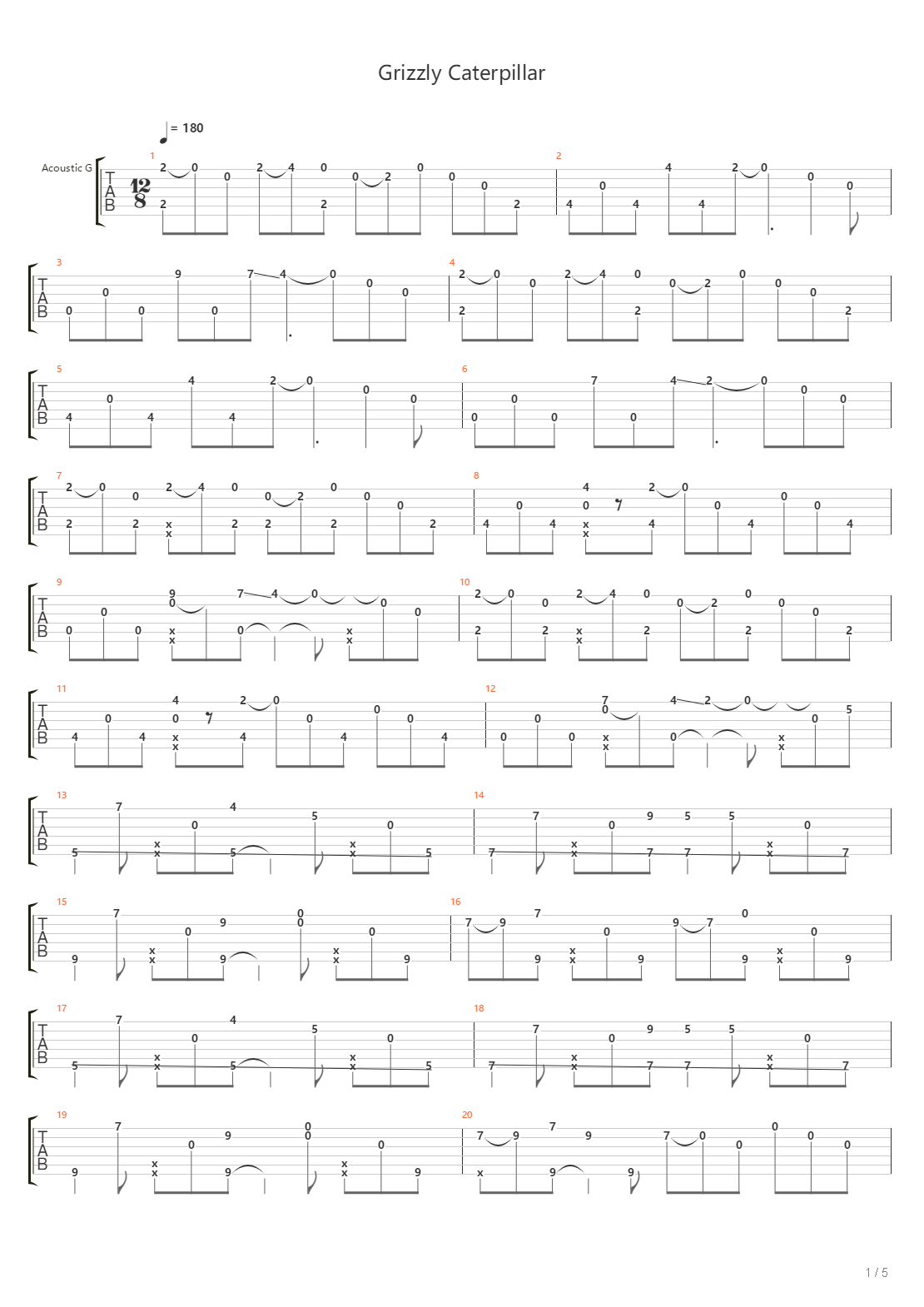 Grizzly Caterpillar吉他谱