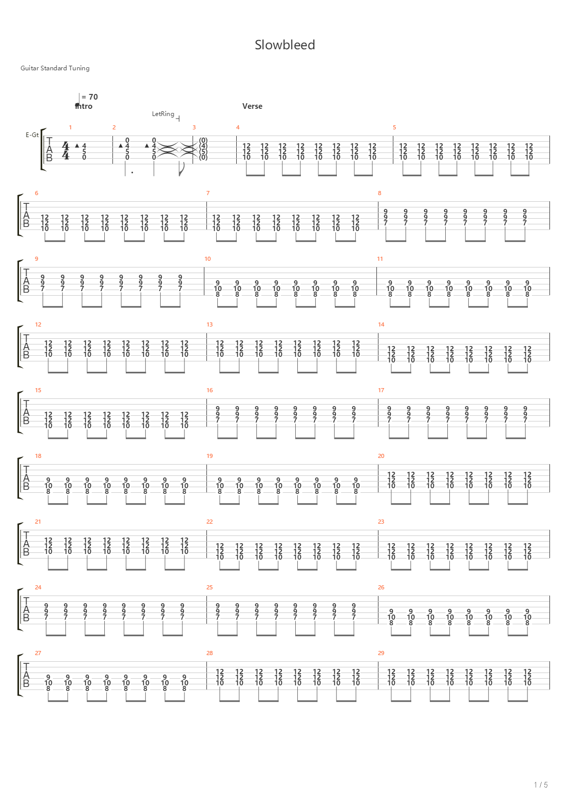 Slowbleed吉他谱