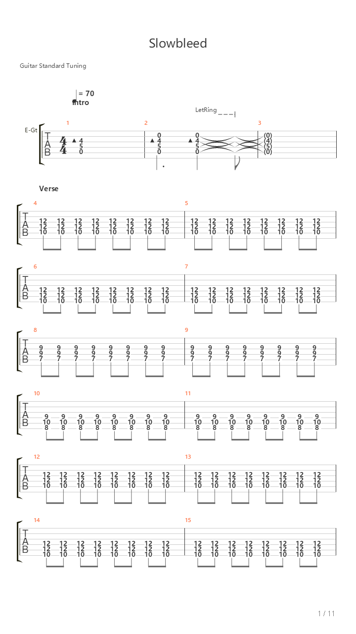 Slowbleed吉他谱