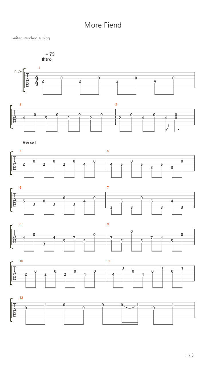 More Fiend吉他谱