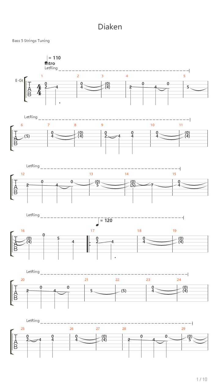 Diaken吉他谱