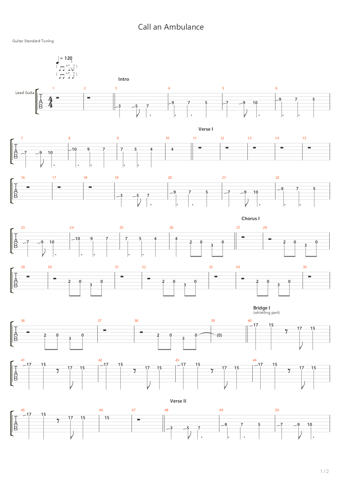 Call An Ambulance吉他谱