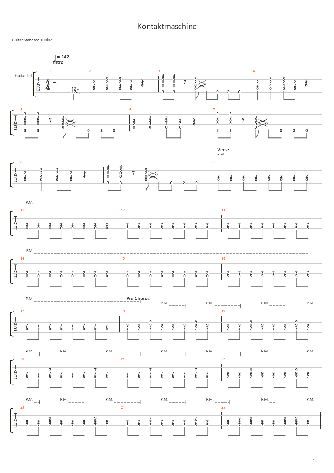 Kontaktmaschine吉他谱