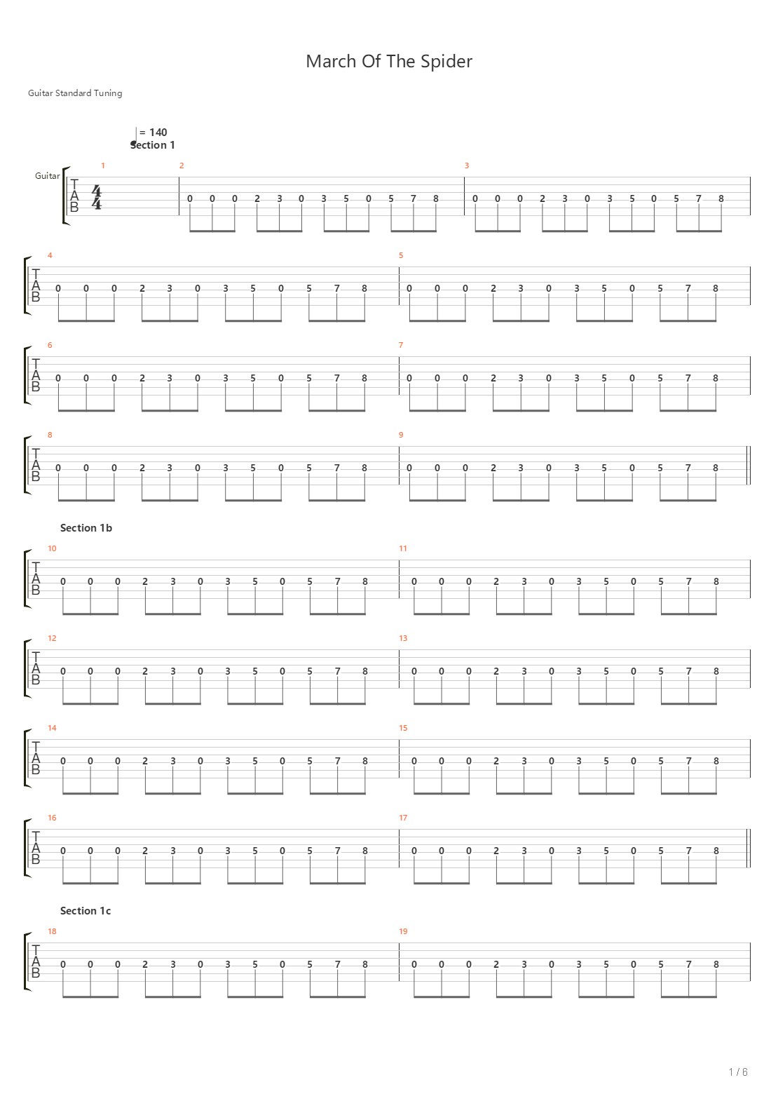 March Of The Spider吉他谱