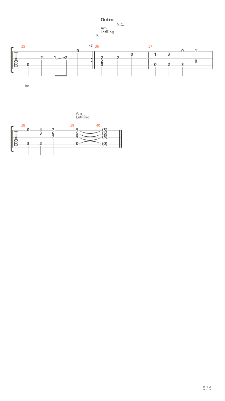 The Wayfaring Stranger吉他谱