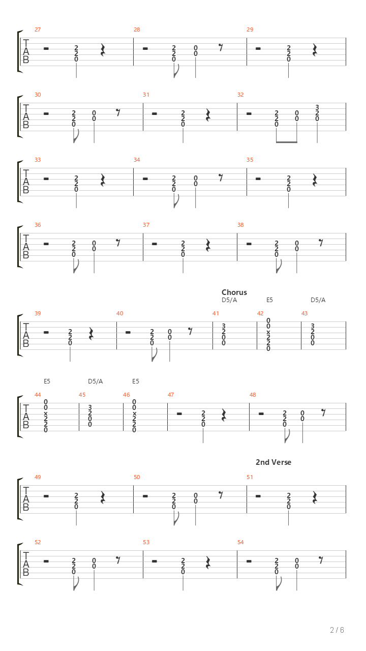 Take A Long Line吉他谱