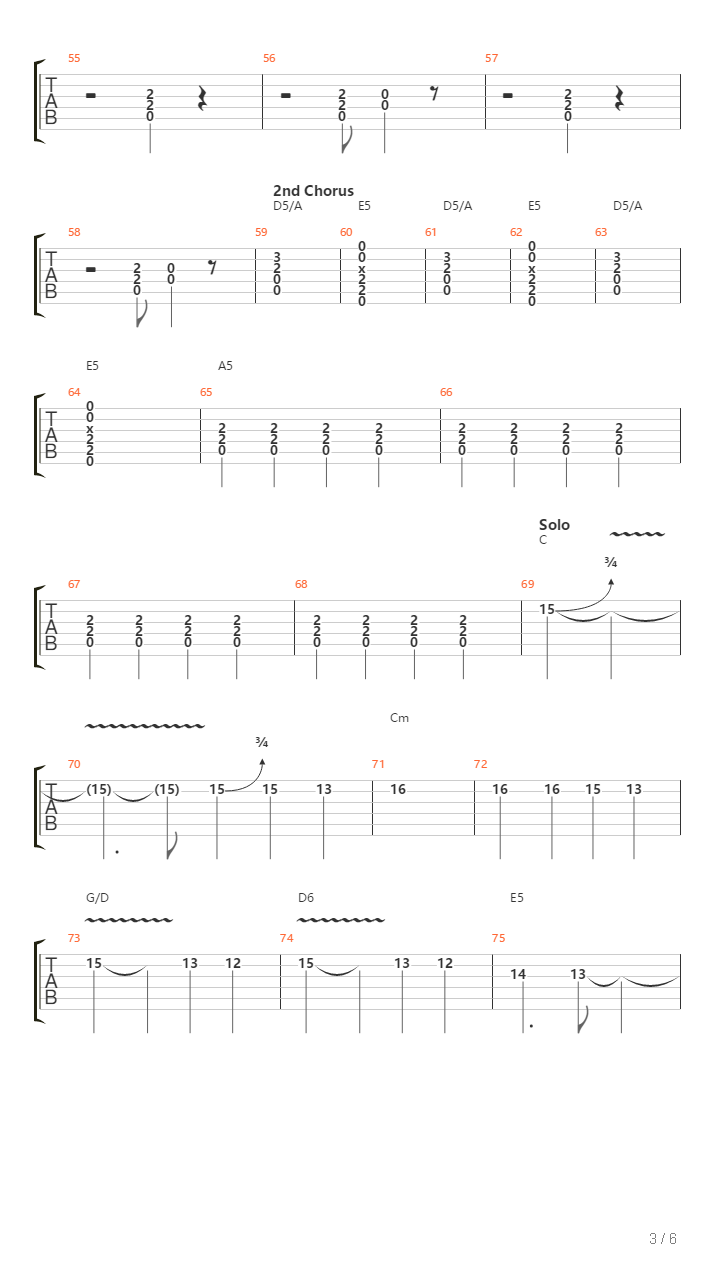 Take A Long Line吉他谱