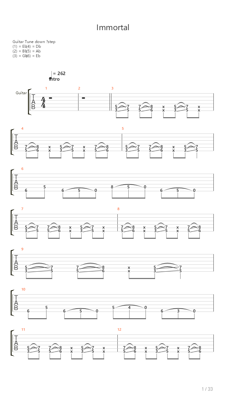 Immortal吉他谱