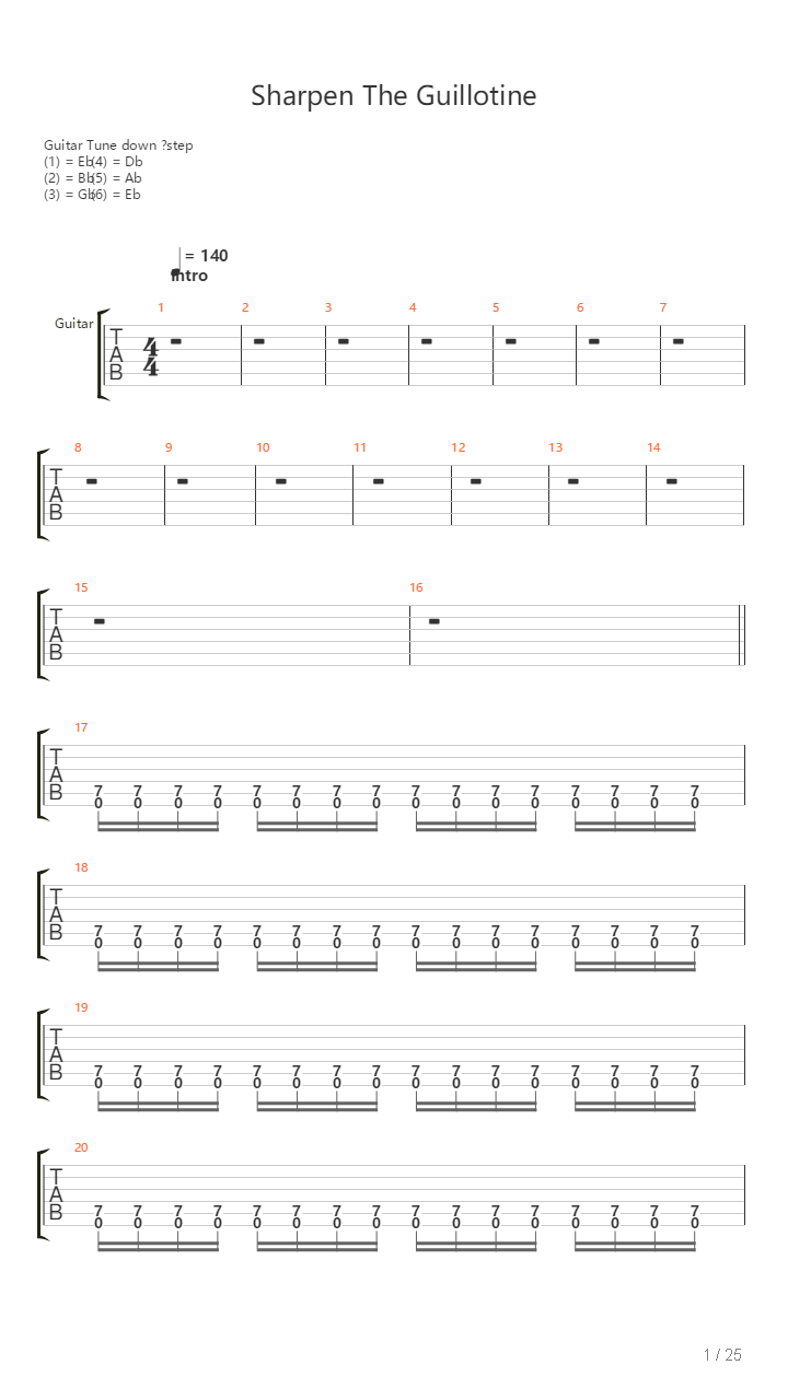 Sharpen The Guillotine吉他谱
