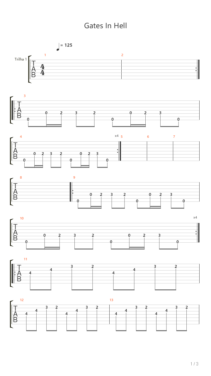 Gates In Hell吉他谱