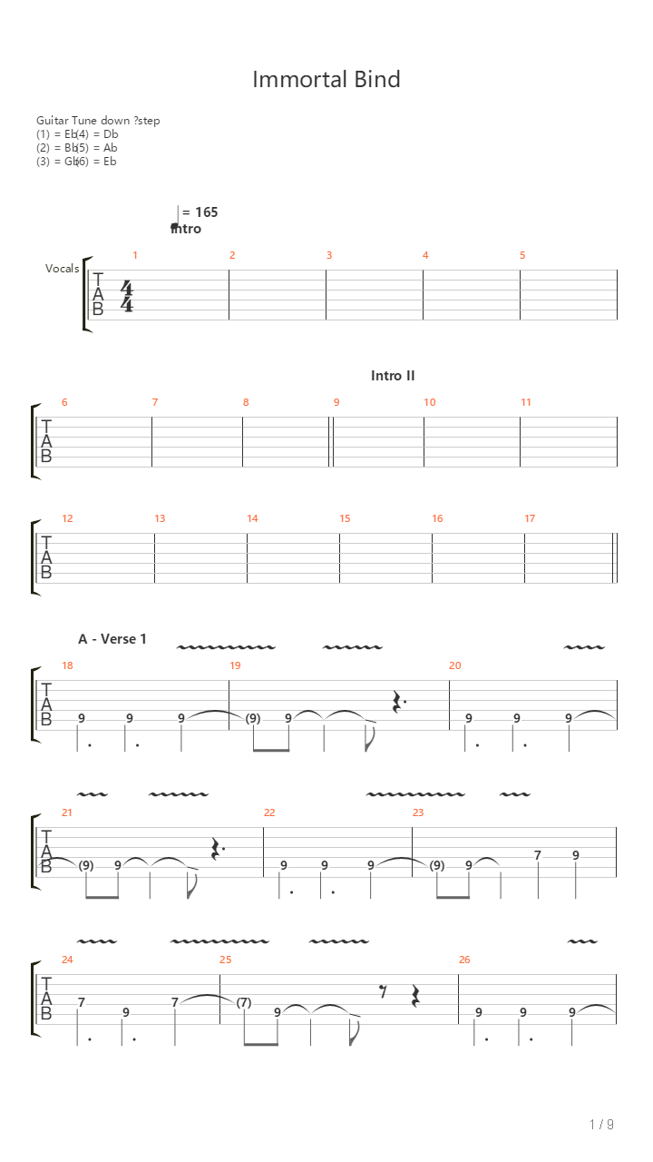 Immortal Bind吉他谱