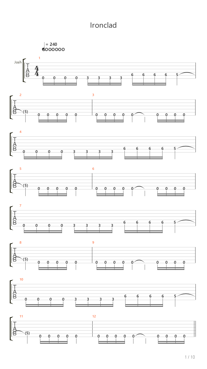 Ironclad吉他谱