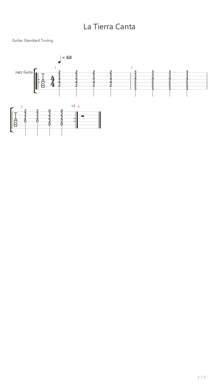 La Tierra Canta吉他谱