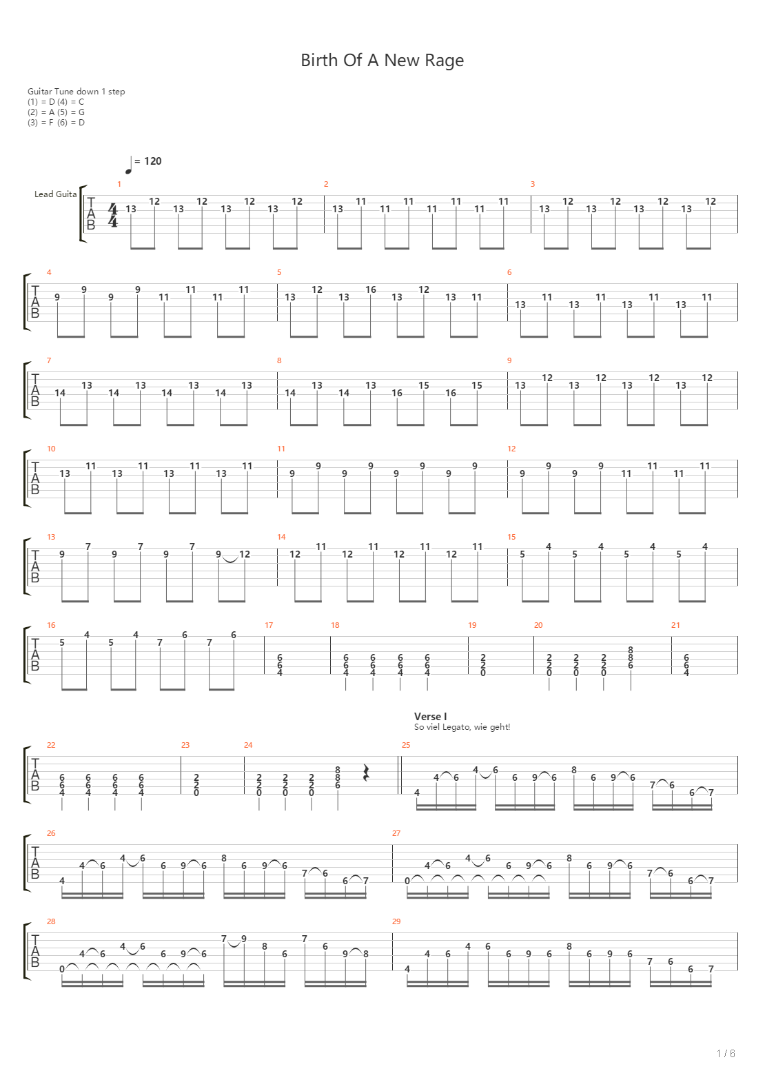 Birth Of A New Rage吉他谱