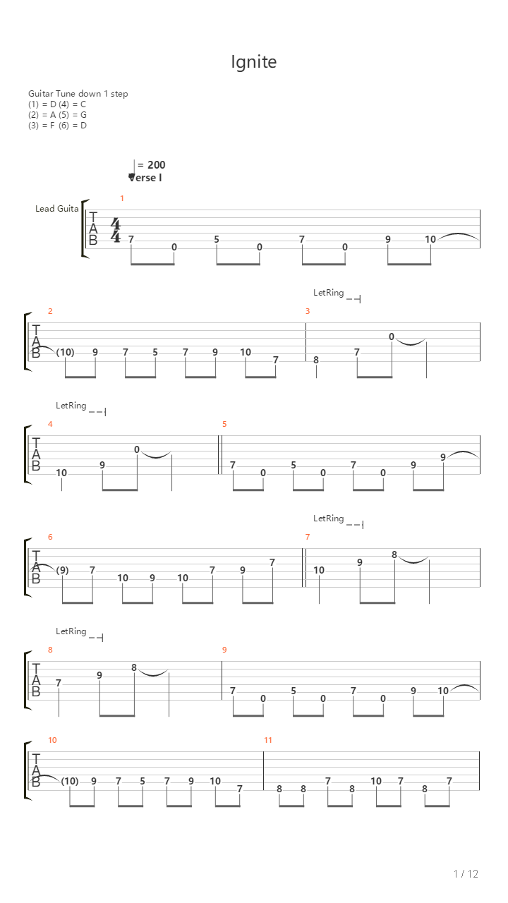 Ignite吉他谱