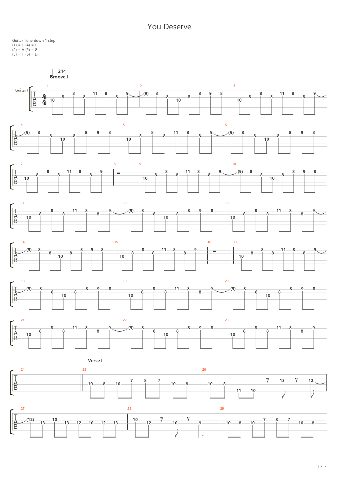 You Deserve吉他谱