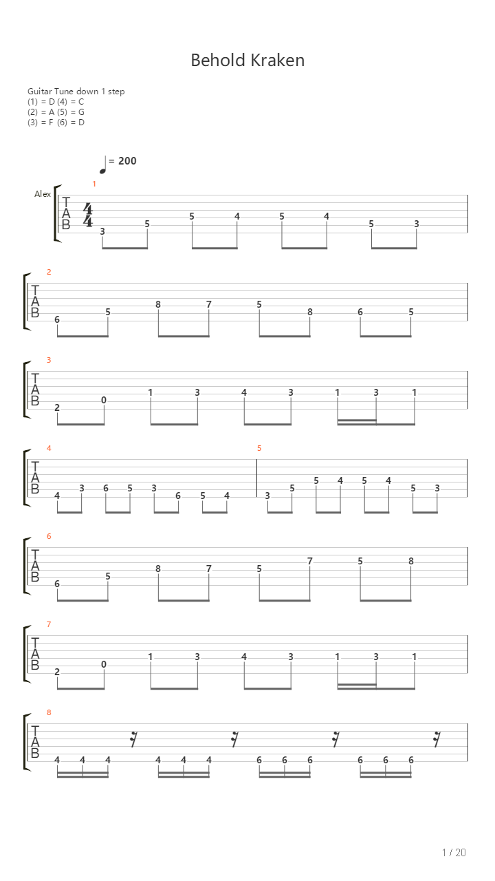Behold Kraken吉他谱