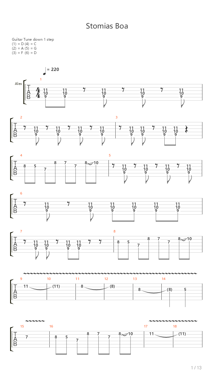 Stomias Boa吉他谱