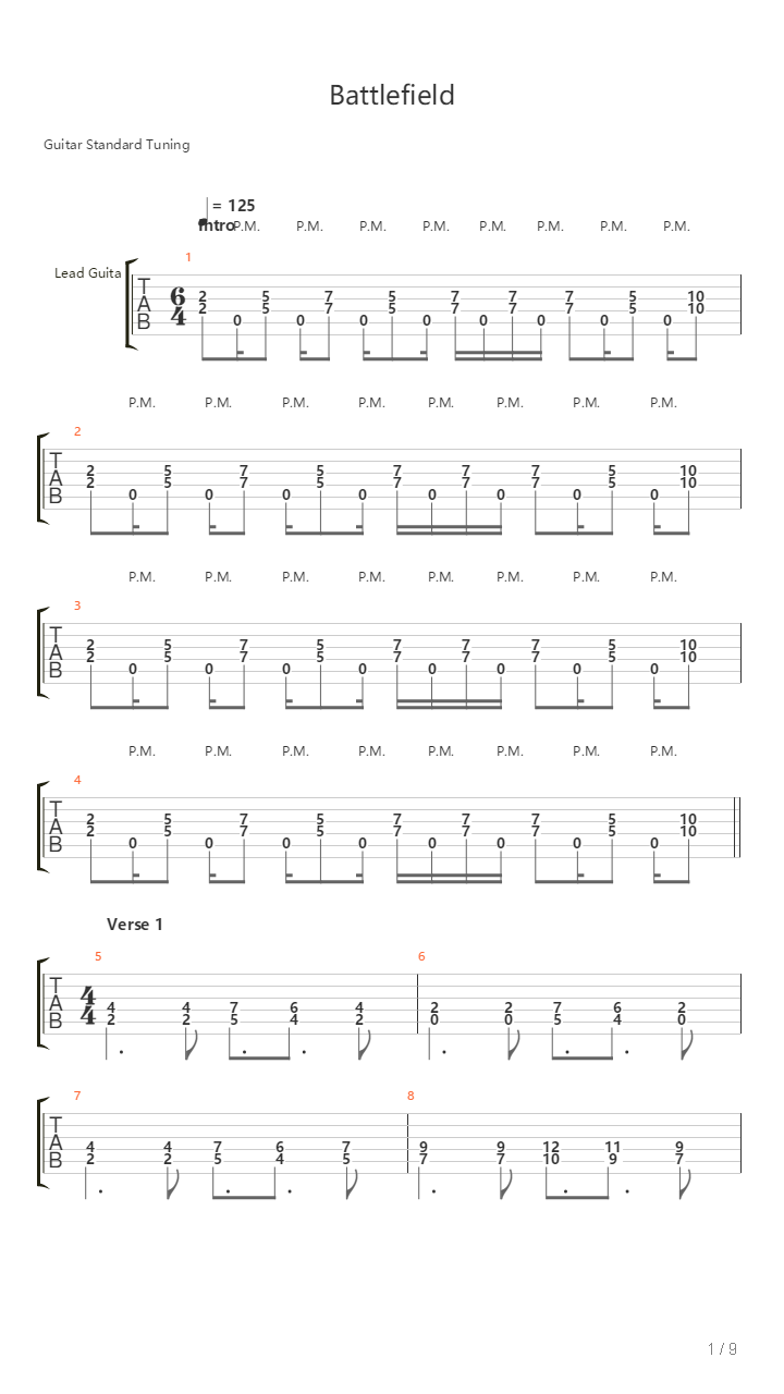 Battlefield吉他谱