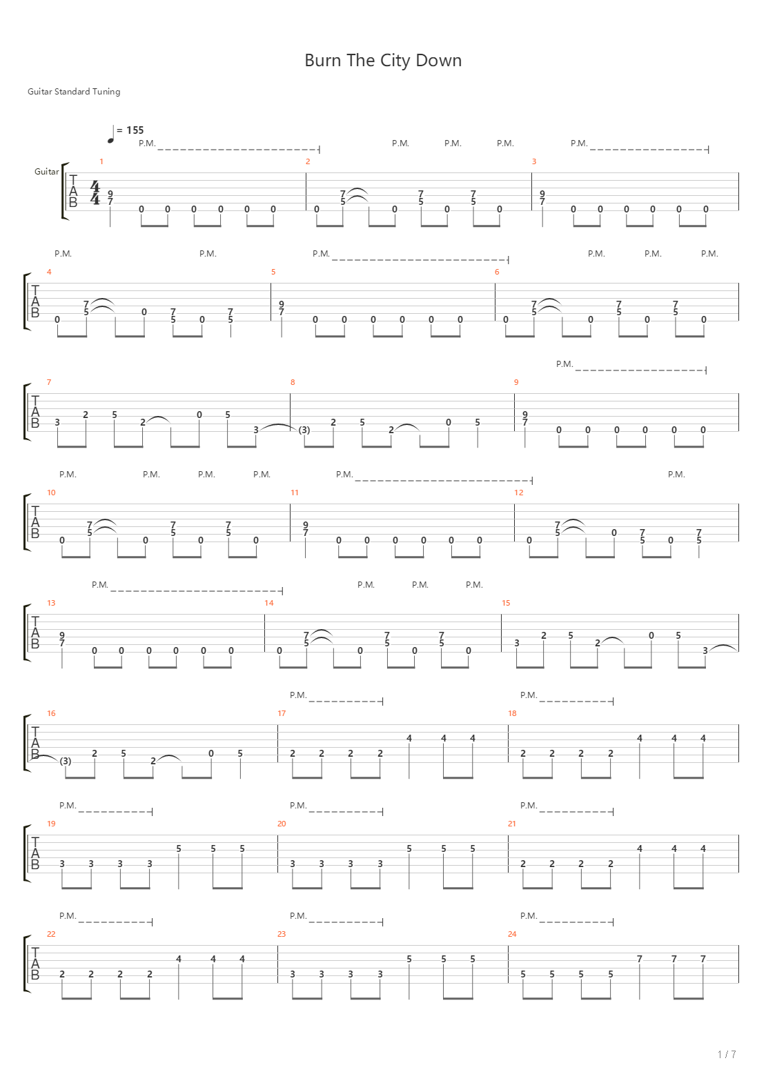 Burn The City Down吉他谱