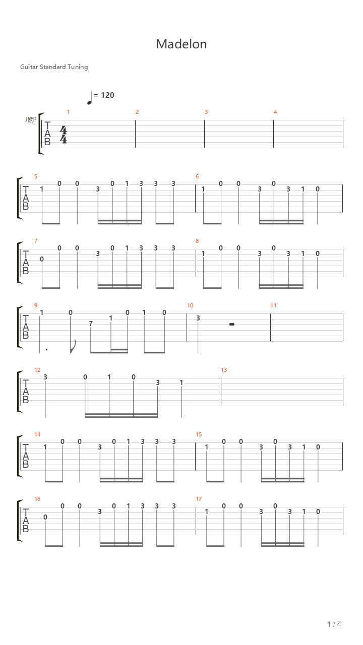 Madelon吉他谱