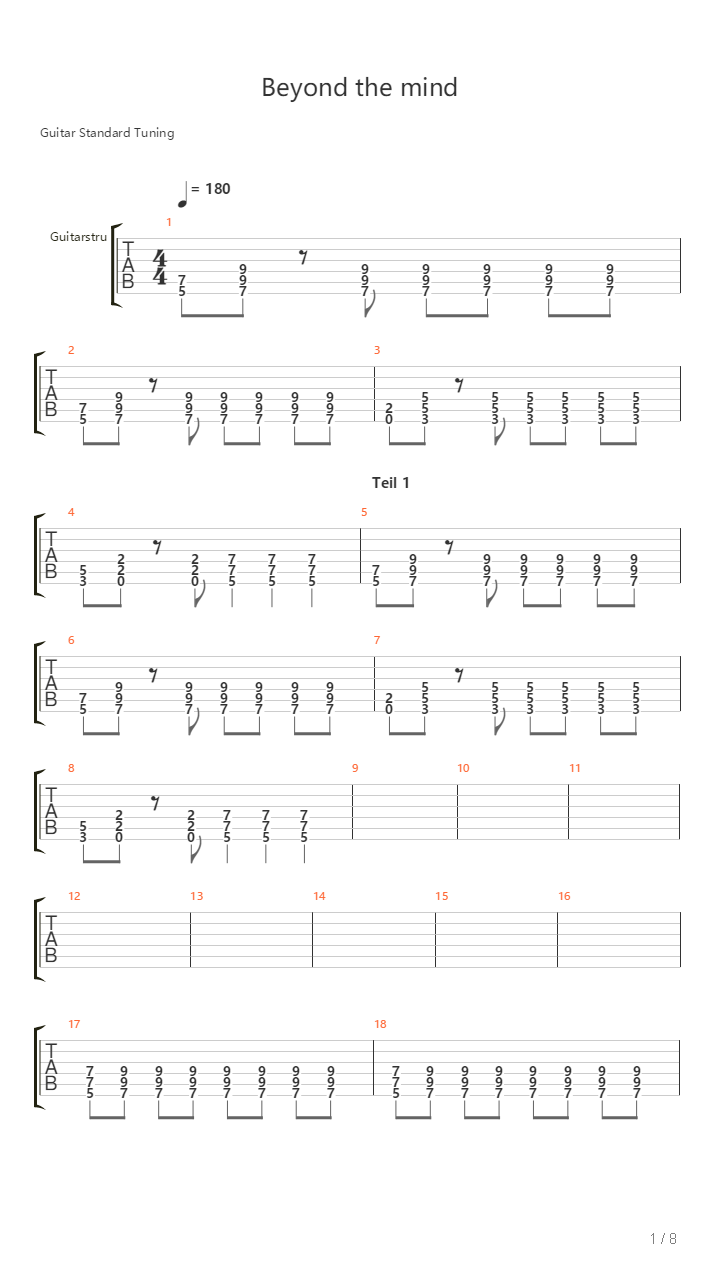 Beyond The Mind吉他谱
