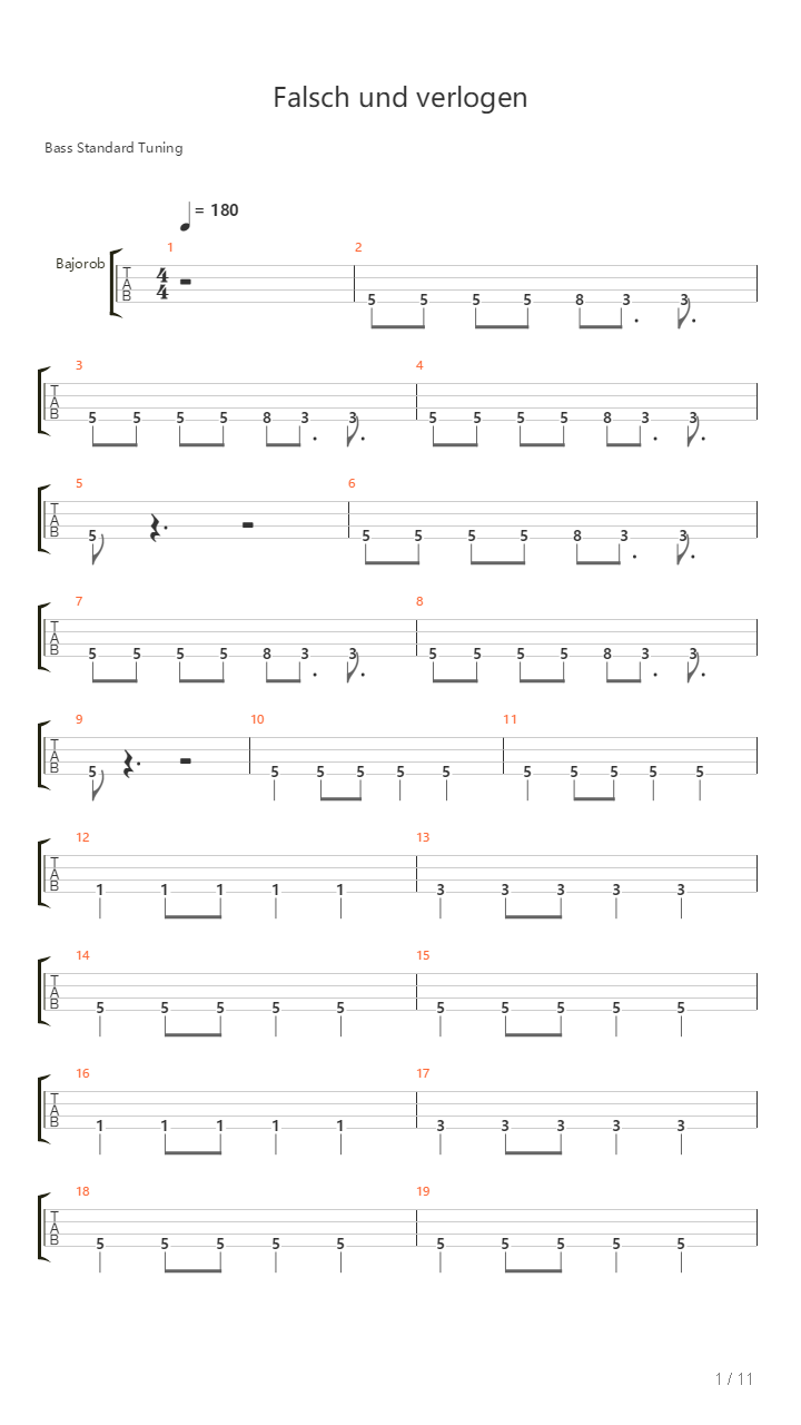 Falsch Und Verlogen吉他谱