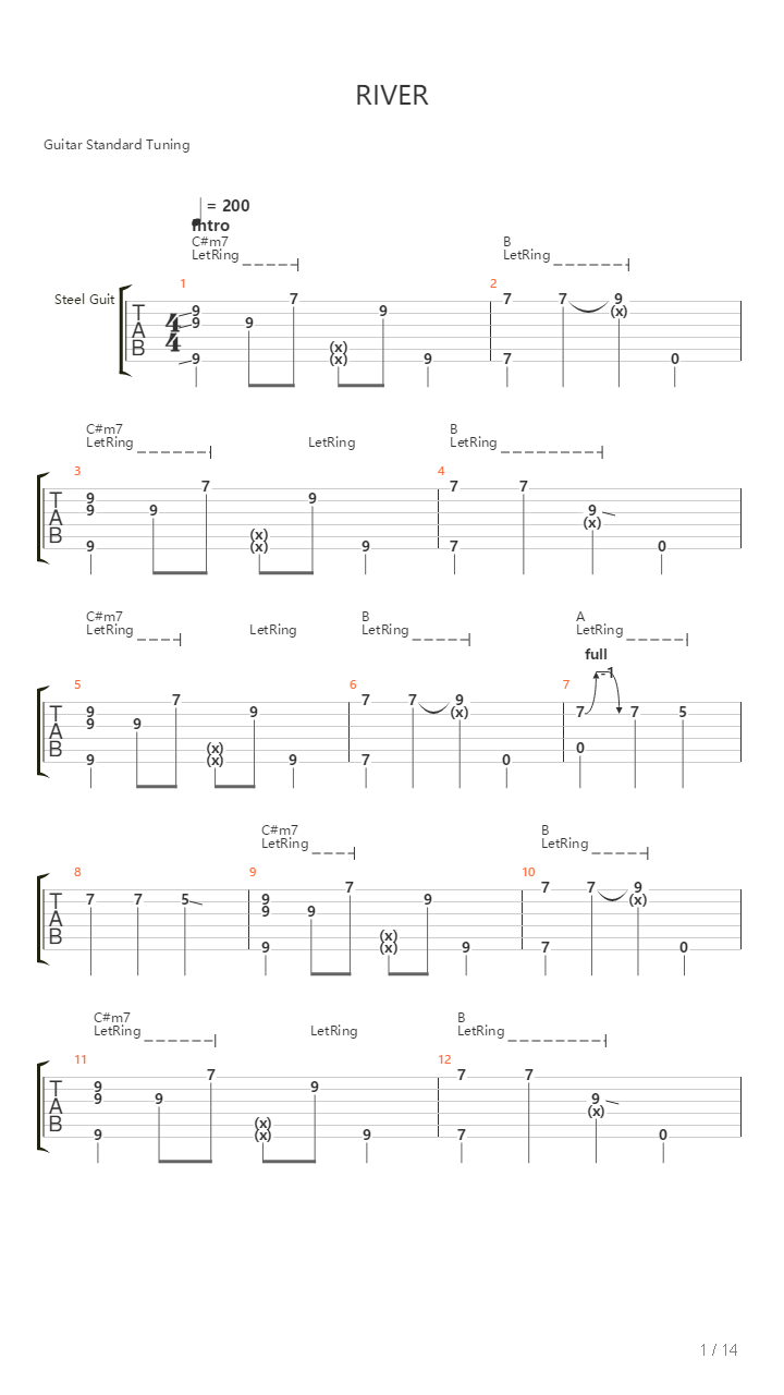 River吉他谱