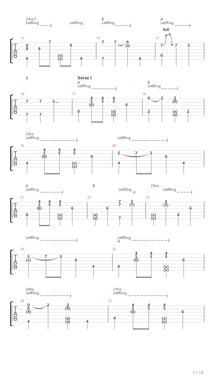 River吉他谱