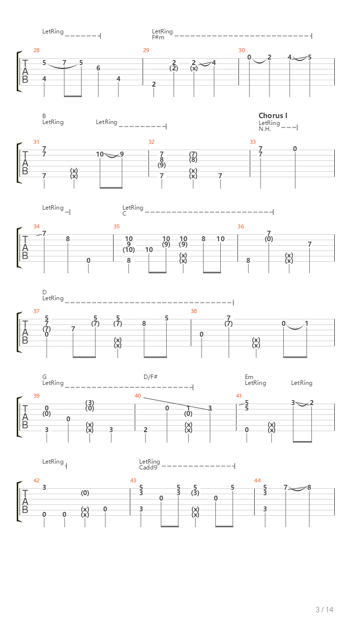 River吉他谱