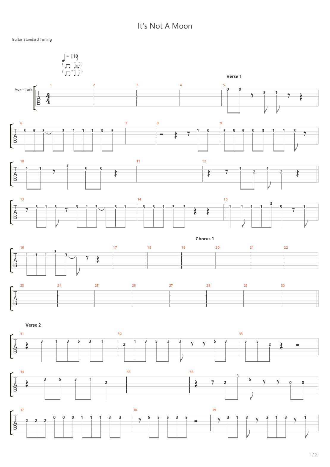 Its Not A Moon吉他谱