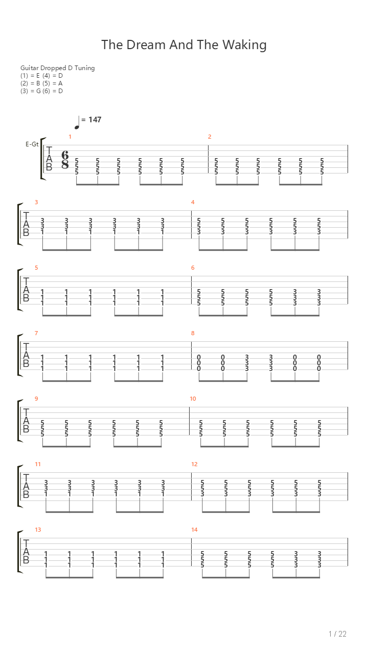 The Dream And The Waking吉他谱