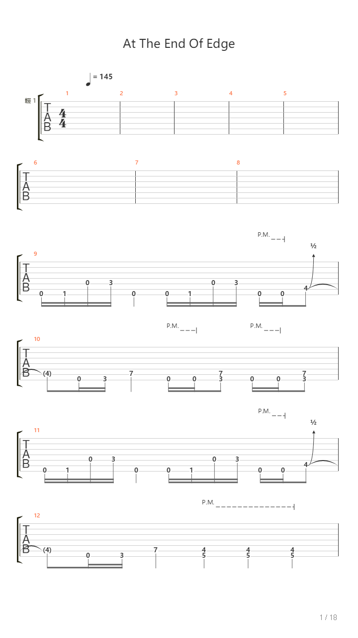 At The End Of The Edge吉他谱