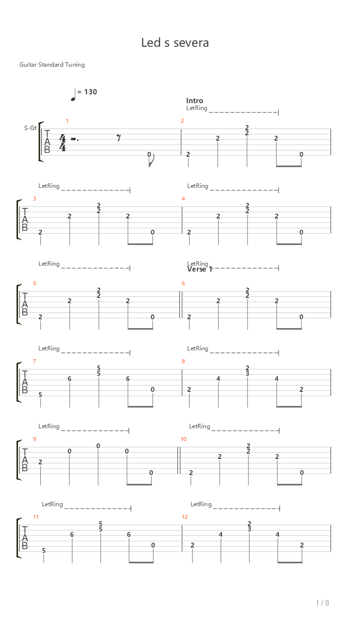 Led S Severa吉他谱