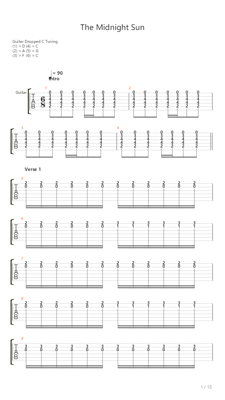 The Midnight Sun吉他谱